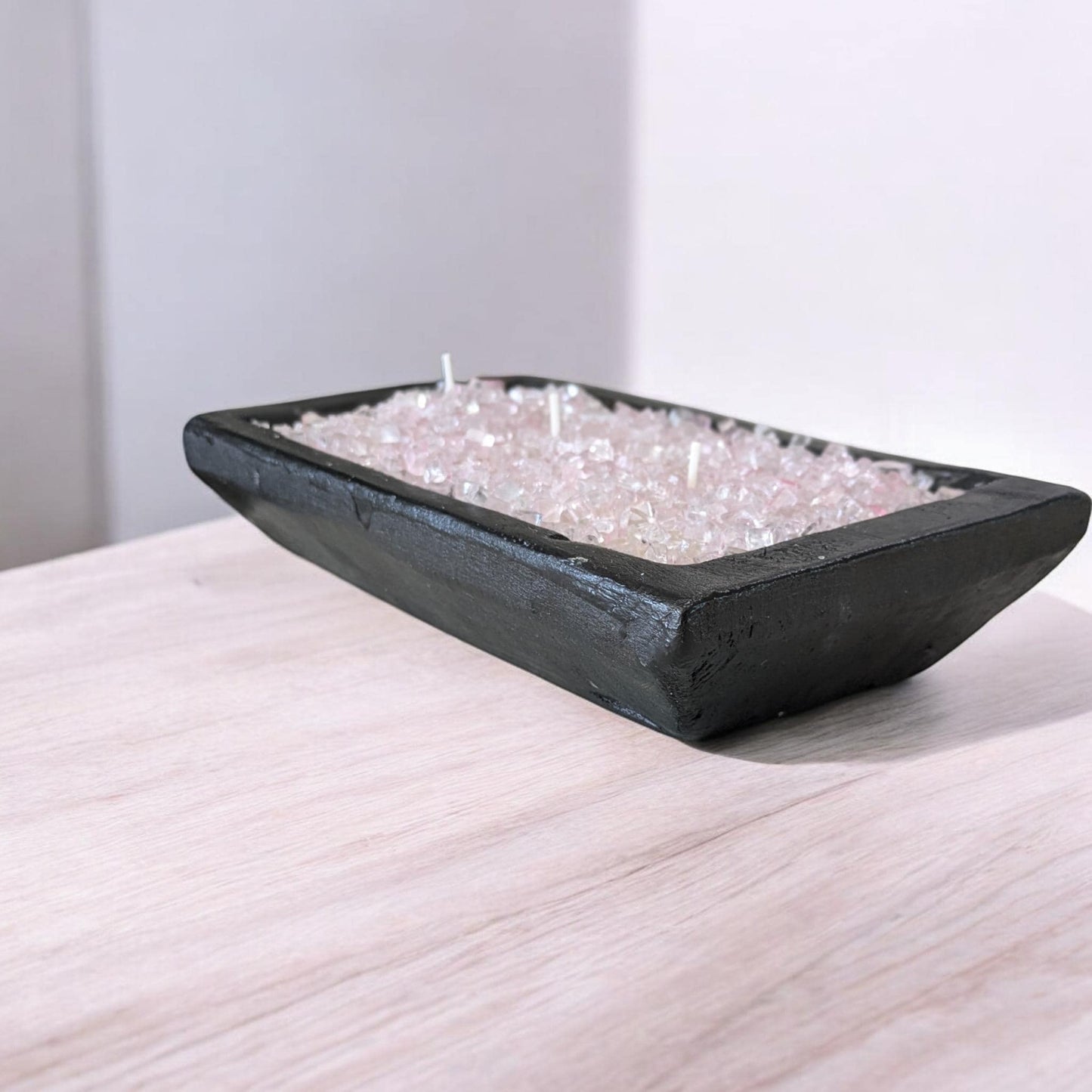 Aura FIREGLASS BOHO Dough Bowl Candle – Natural Soy Wax | Medium Rustic Bowl | Reusable Table Decor | Handmade Gift for Her | Boho Accent