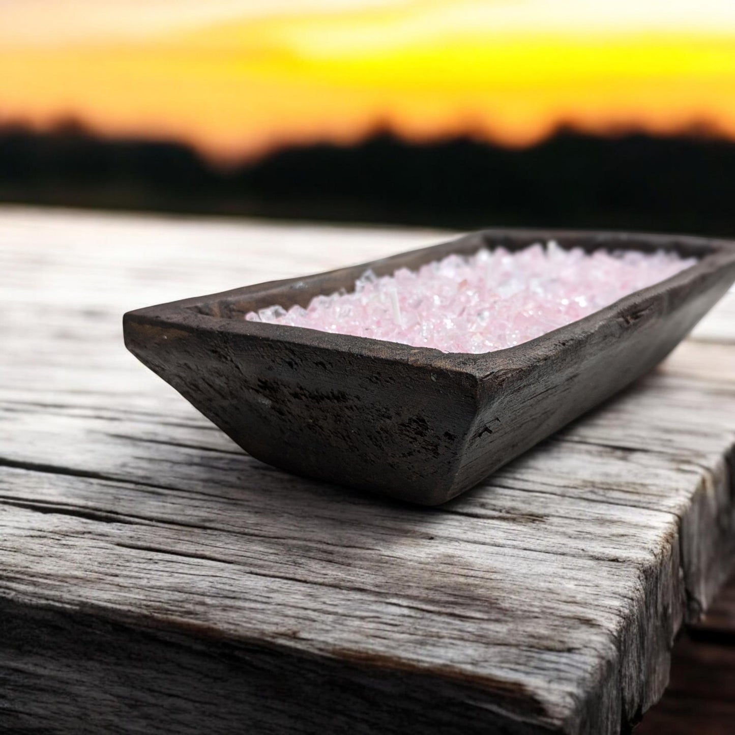Aura FIREGLASS BOHO Dough Bowl Candle –Natural Soy Wax | Medium Rustic Bowl | Reusable Table Decor | Handmade Gift for Her | Boho Accent