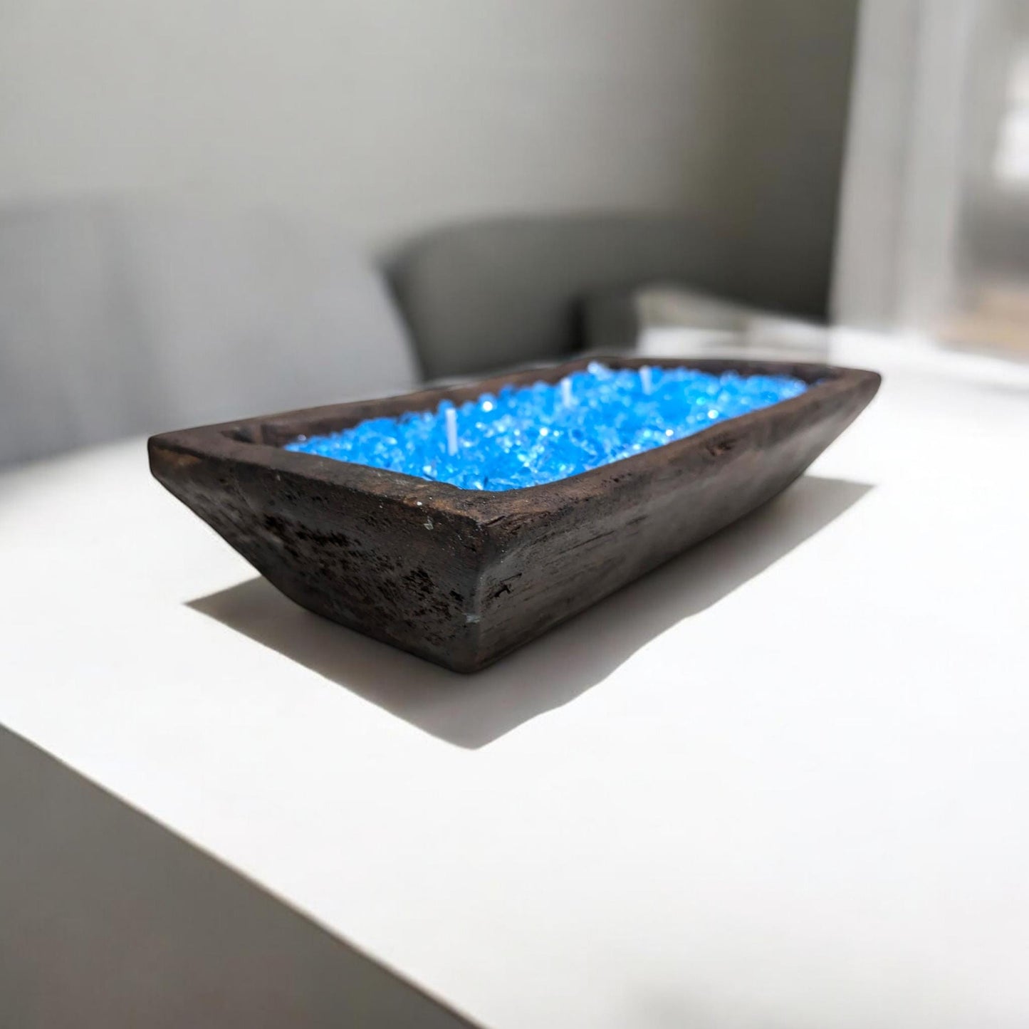 Aura FIREGLASS BOHO Medium Dough Bowl Candle – 20 oz Natural Soy Wax | Reusable Table Decor | Earthy Boho Home Accent | Gift-Ready Candle