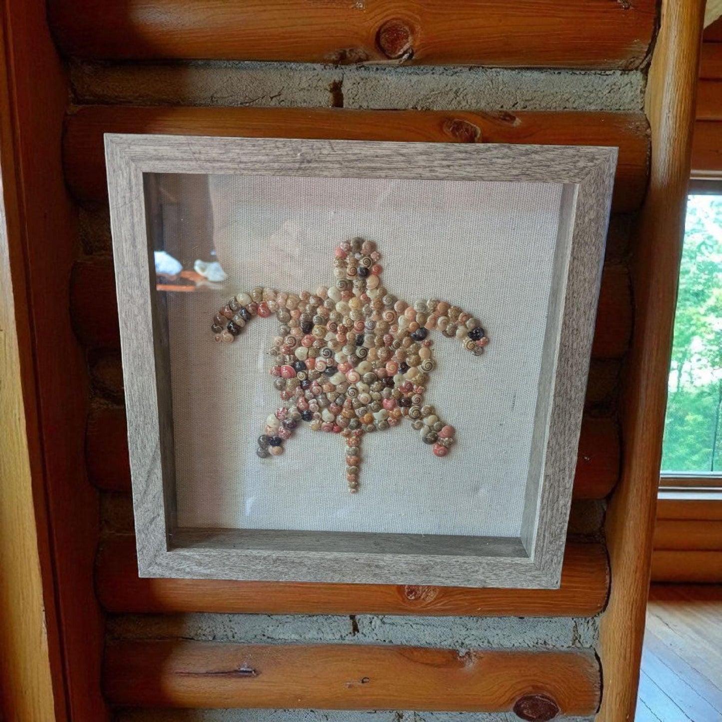 Handcrafted Shell Art – Framed Shadowbox with Natural Textures | Earthy Home Decor | Coastal Wall Art | Unique Handmade Beach Accent