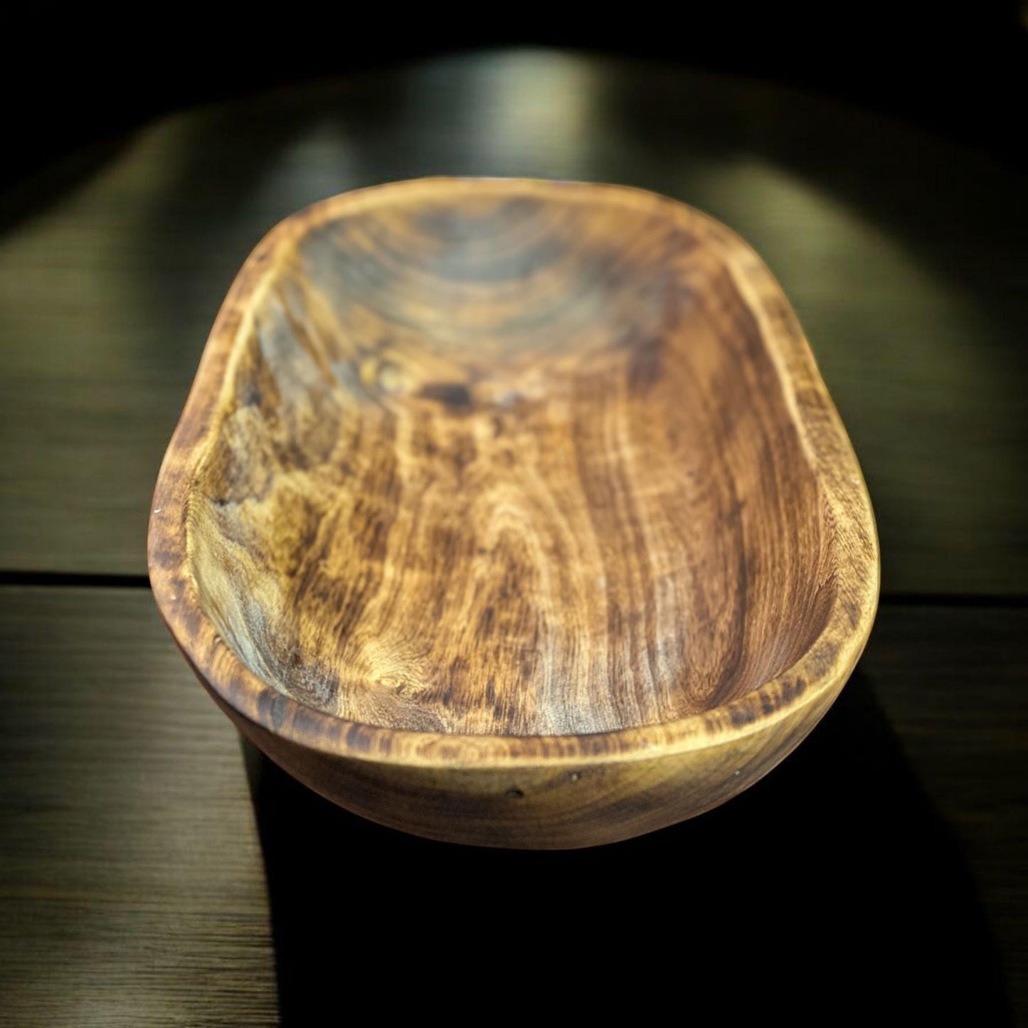 Aura Large Basin Handcrafted Dough Bowl | Rustic Table Decor | Centerpiece for Holidays & Special Occasions