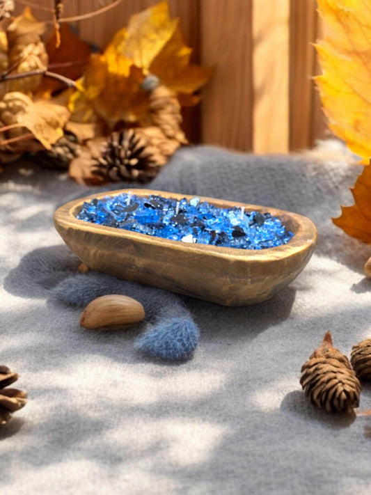 Aura FIREGLASS BOHO Dough Bowl Candle –Natural Soy Wax | Medium Rustic Bowl | Reusable Table Decor | Handmade Gift for Her | Boho Accent