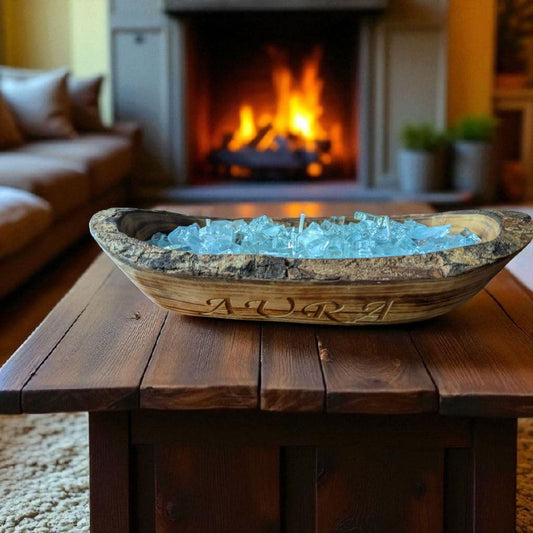 Aura FIREGLASS Small Dough Bowl Candle Natural Soy Wax table decor