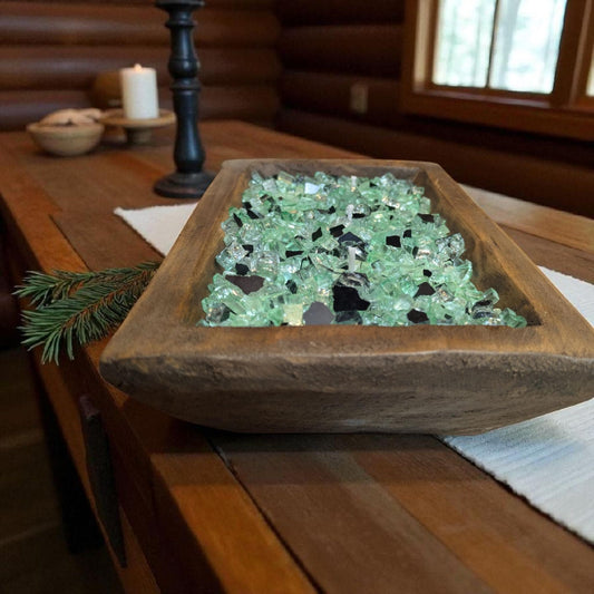 Aura 20 oz FIREGLASS BOHO Dough Bowl Candle | Medium Natural Soy Wax | Table Decor | Reusable | Perfect Gift
