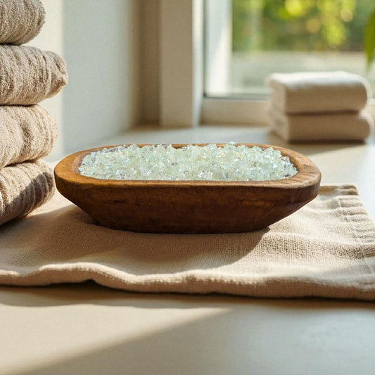 Aura FIREGLASS BOHO Dough Bowl Candle –Natural Soy Wax | Medium Rustic Bowl | Reusable Table Decor | Handmade Gift for Her | Boho Accent
